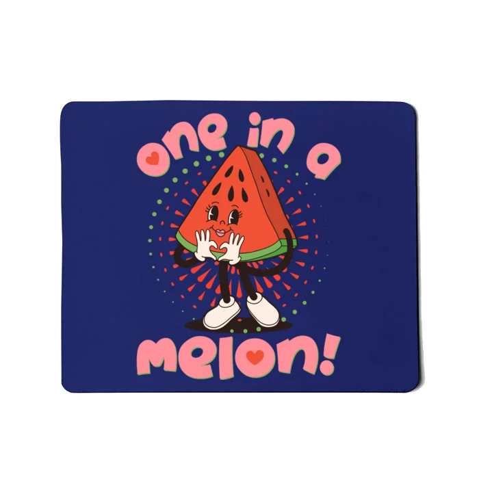 Cute Retro Cartoon Watermelon One In A Melon Mousepad