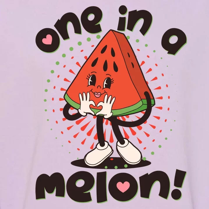 Cute Retro Cartoon Watermelon One In A Melon Garment-Dyed Sweatshirt