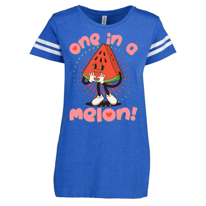 Cute Retro Cartoon Watermelon One In A Melon Enza Ladies Jersey Football T-Shirt