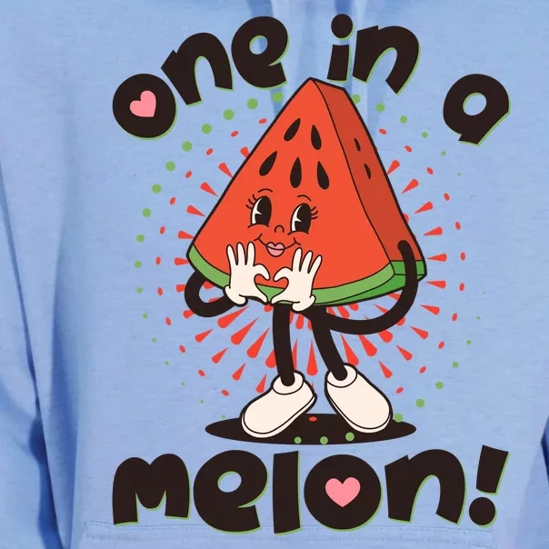 Cute Retro Cartoon Watermelon One In A Melon Unisex Surf Hoodie