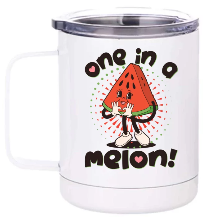 Cute Retro Cartoon Watermelon One In A Melon Front & Back 12oz Stainless Steel Tumbler Cup