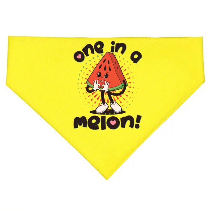 Cute Retro Cartoon Watermelon One In A Melon USA-Made Doggie Bandana