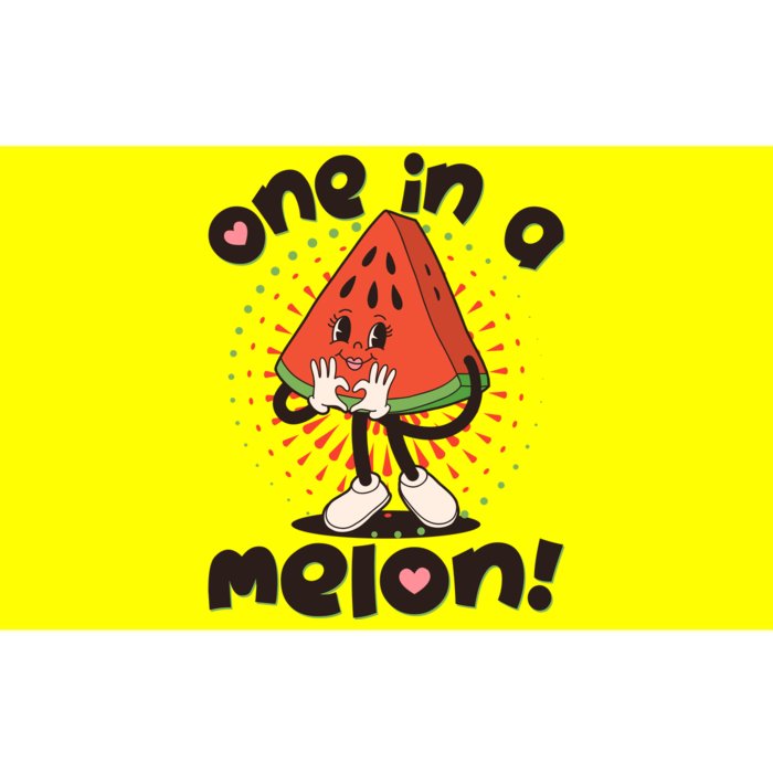 Cute Retro Cartoon Watermelon One In A Melon Bumper Sticker