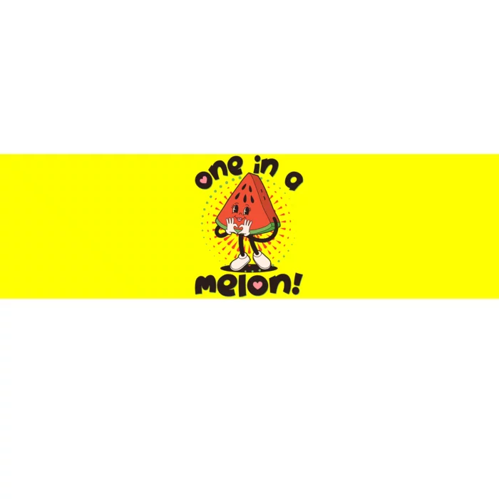 Cute Retro Cartoon Watermelon One In A Melon Bumper Sticker