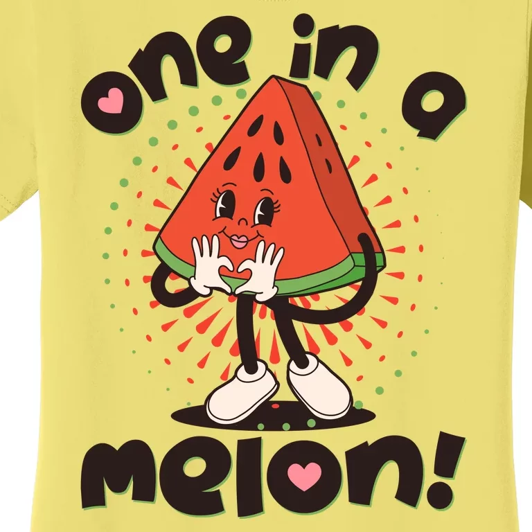 Cute Retro Cartoon Watermelon One In A Melon Women's T-Shirt