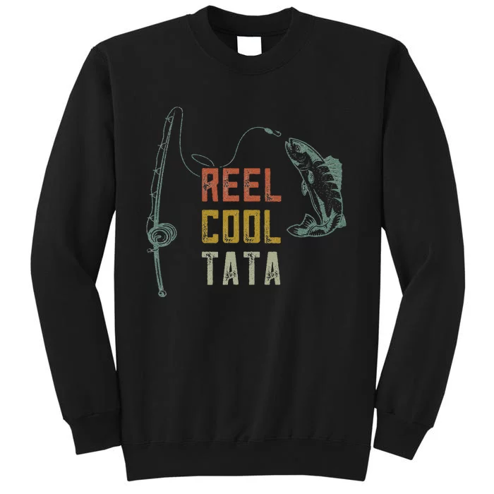 Cute Reel Cool Tata Fishing Fun Fathers Day Indian Grandpa Tall Sweatshirt