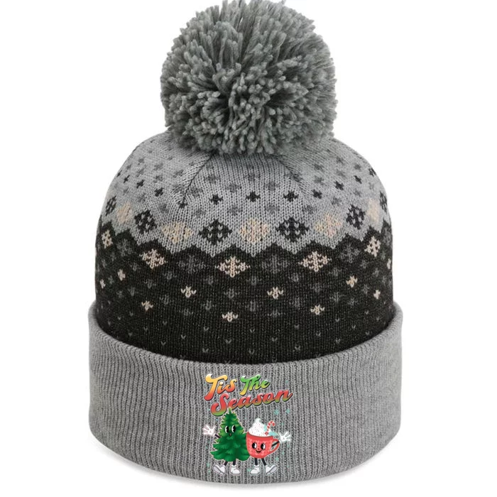 Cute Retro Cartoon Christmas Tis The Season The Baniff Cuffed Pom Beanie