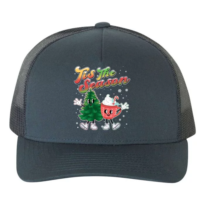 Cute Retro Cartoon Christmas Tis The Season Yupoong Adult 5-Panel Trucker Hat