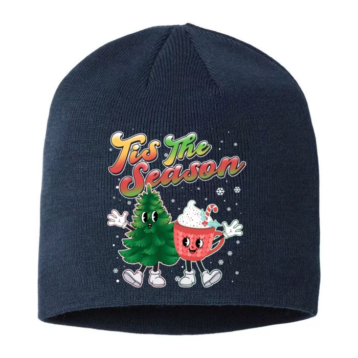 Cute Retro Cartoon Christmas Tis The Season 8 1/2in Sustainable Knit Beanie