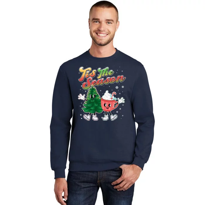 Cute Retro Cartoon Christmas Tis The Season Tall Sweatshirt