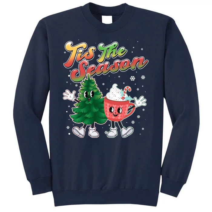 Cute Retro Cartoon Christmas Tis The Season Tall Sweatshirt