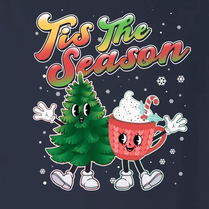 Cute Retro Cartoon Christmas Tis The Season Toddler Long Sleeve Shirt