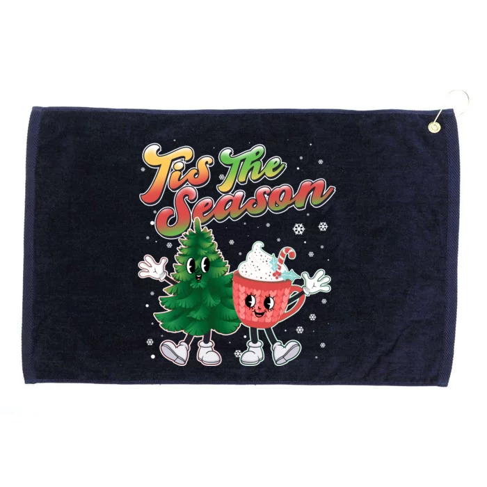 Cute Retro Cartoon Christmas Tis The Season Grommeted Golf Towel