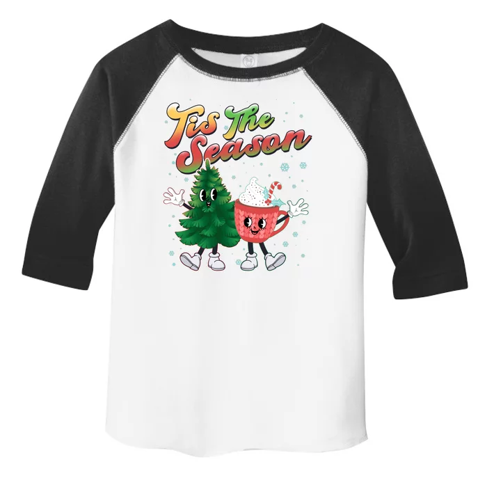 Cute Retro Cartoon Christmas Tis The Season Toddler Fine Jersey T-Shirt