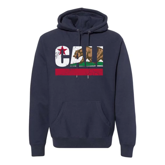 California Republic Cali Flag Vintage Fade Premium Hoodie