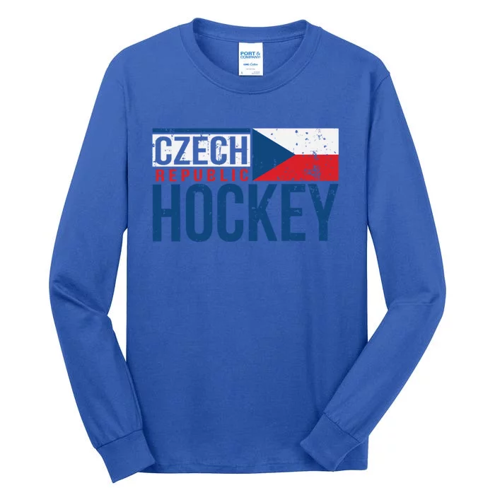 Czech Republic Czechia Hockey International Ice Supporter Cool Gift Tall Long Sleeve T-Shirt