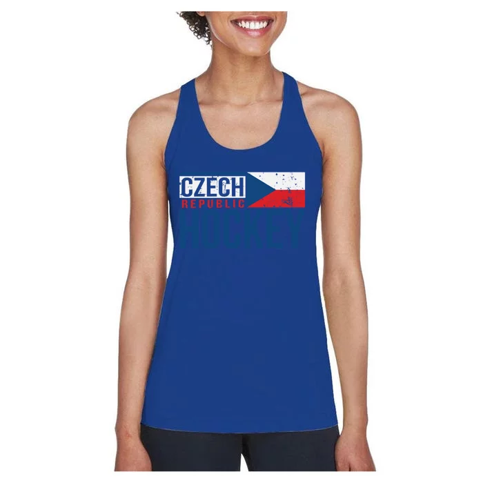 Czech Republic Czechia Hockey International Ice Supporter Cool Gift Women's Racerback Tank