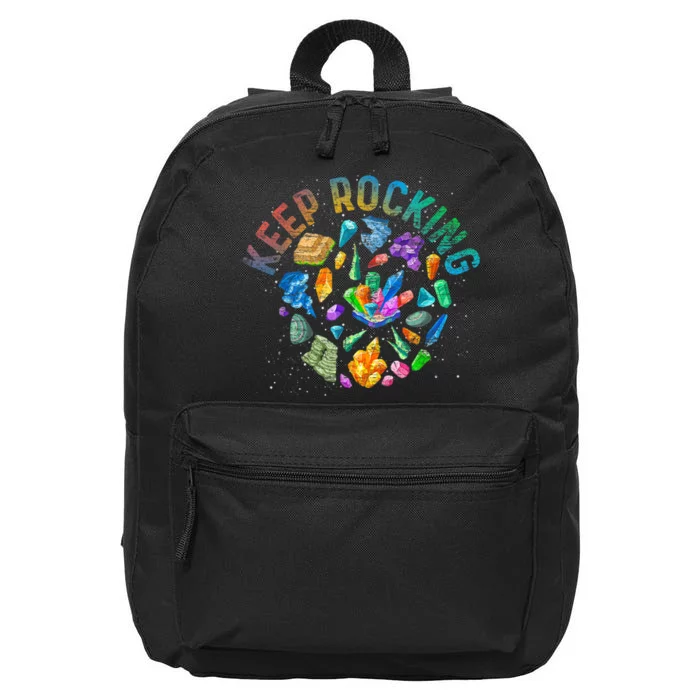 Colorful Rock Collector Earth Scientist Funny Geology 16 in Basic Backpack