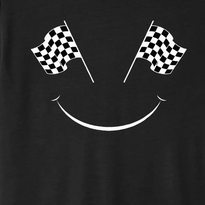 Car Racing Checkered Flag Smile Finish Line Automobile Racer ChromaSoft Performance T-Shirt