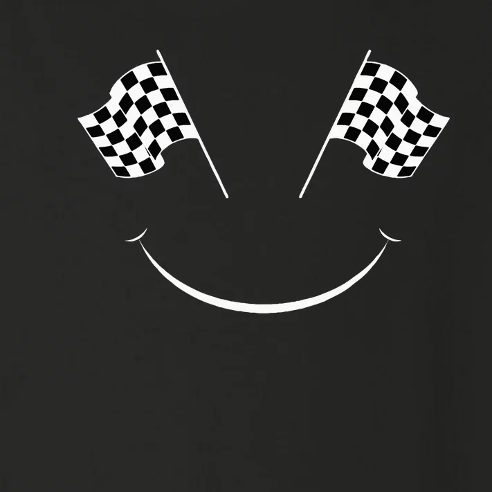 Car Racing Checkered Flag Smile Finish Line Automobile Racer Toddler Long Sleeve Shirt