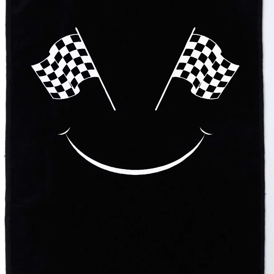 Car Racing Checkered Flag Smile Finish Line Automobile Racer Platinum Collection Golf Towel