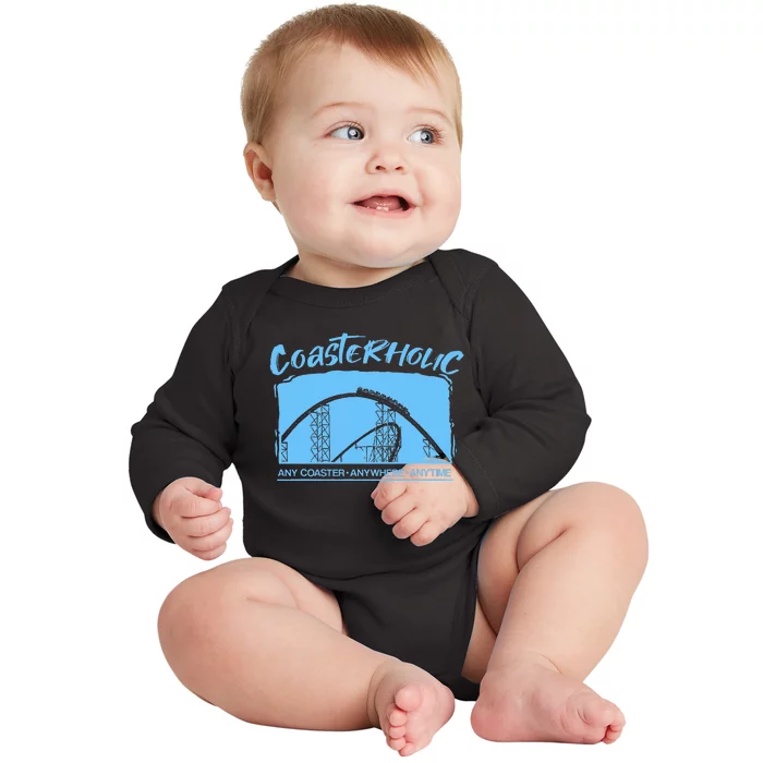 Coasterholic Roller Coaster Gift Amusement Park Ride Baby Long Sleeve Bodysuit