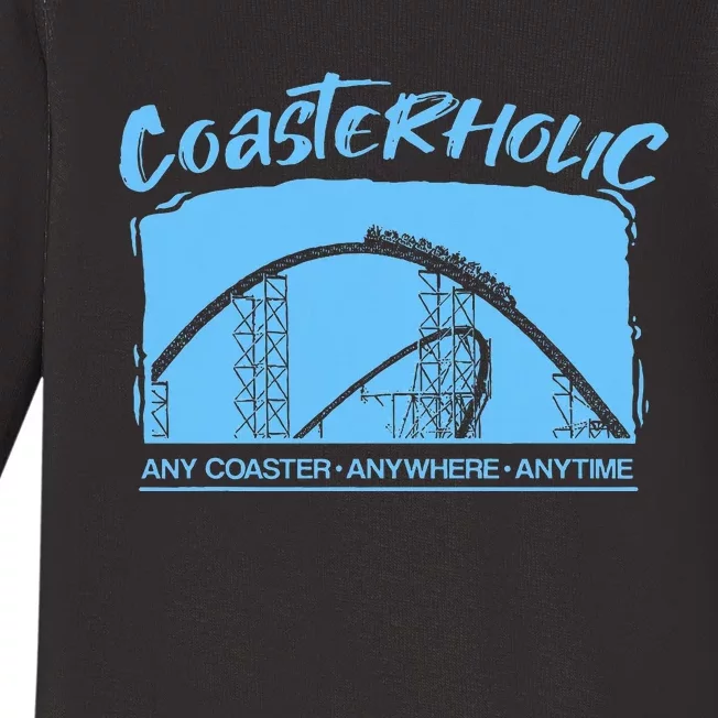 Coasterholic Roller Coaster Gift Amusement Park Ride Baby Long Sleeve Bodysuit