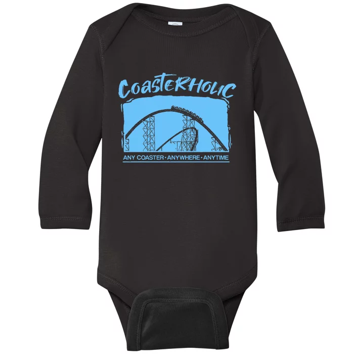 Coasterholic Roller Coaster Gift Amusement Park Ride Baby Long Sleeve Bodysuit