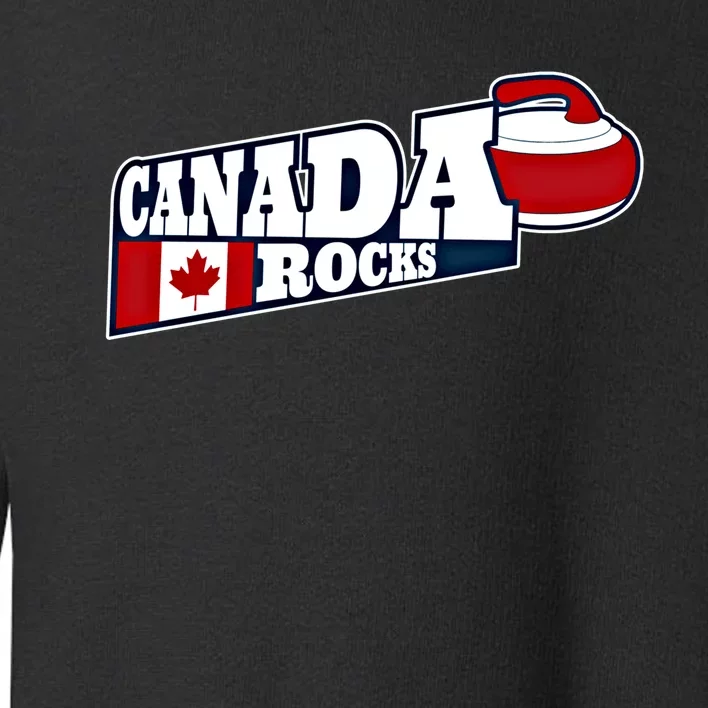 Canada Rocks Curling Stone Curler Canadian Flag Curling Funny Gift Toddler Sweatshirt