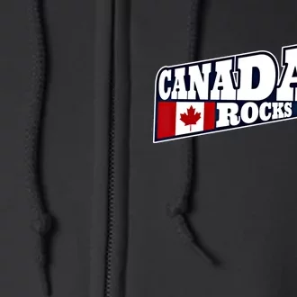 Canada Rocks Curling Stone Curler Canadian Flag Curling Funny Gift Full Zip Hoodie