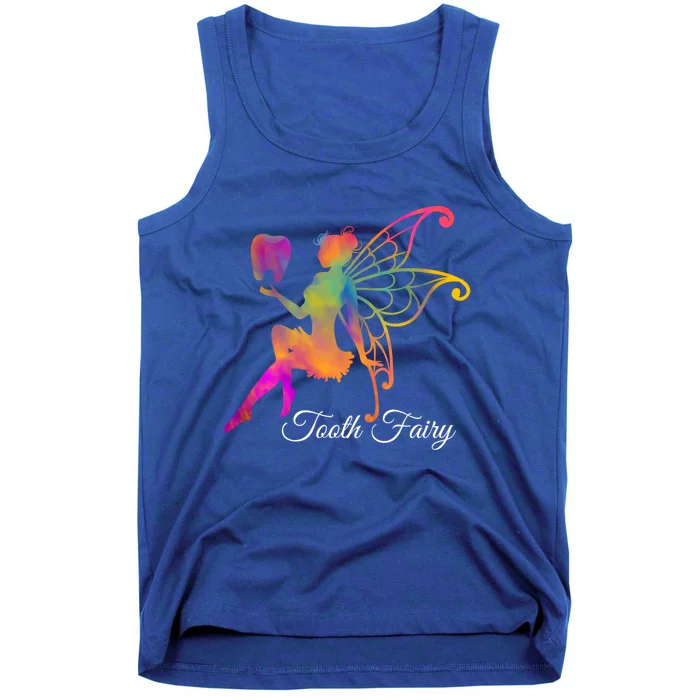 Cute Rainbow Colored Tooth Fairy Teeth Gift Tank Top