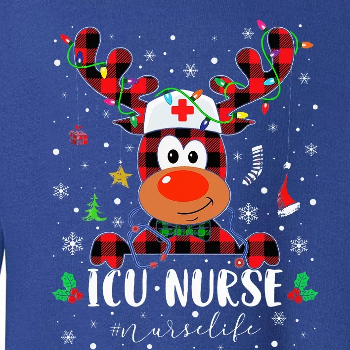 Cozy Reindeer Christmas Pajama for ICU Nurses Toddler Sweatshirt