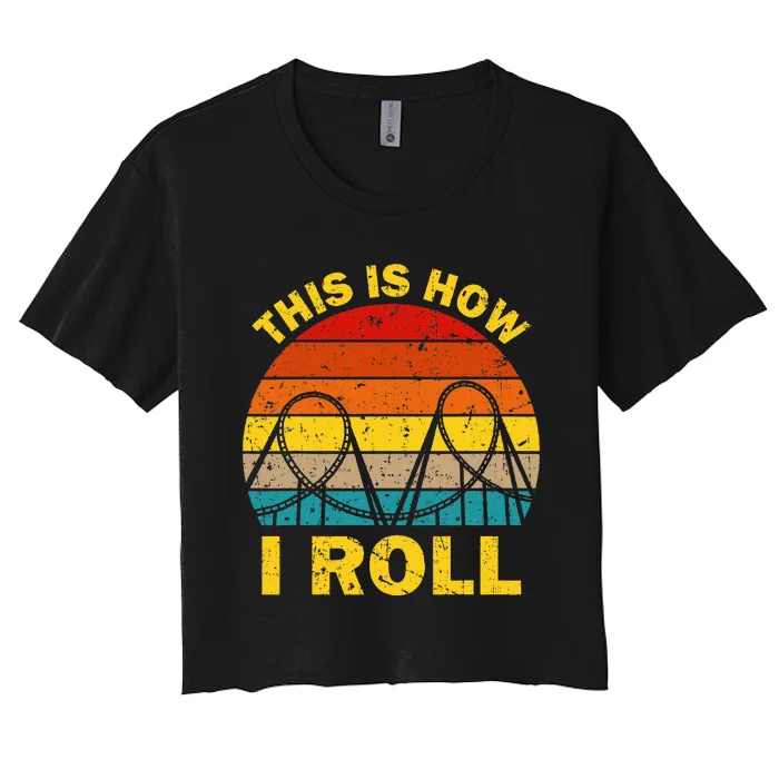 Cool Roller Coaster For Women Amusement Theme Park Women's Crop Top Tee