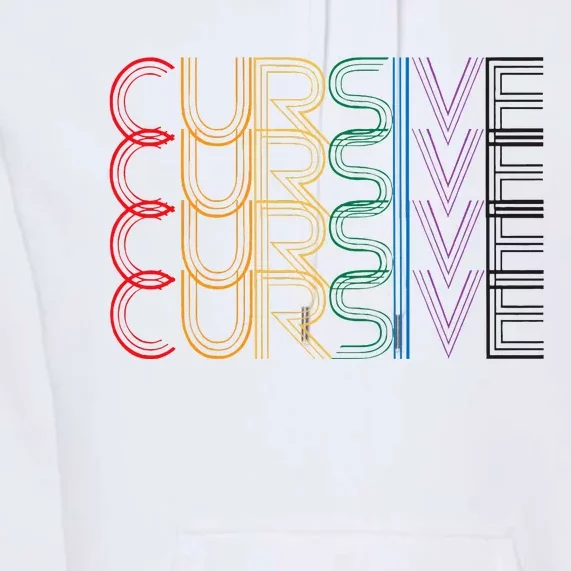 Cursive Rainbow Premium Hoodie