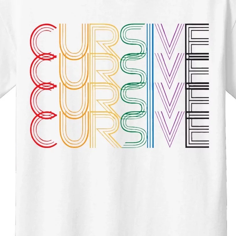 Cursive Rainbow Kids T-Shirt