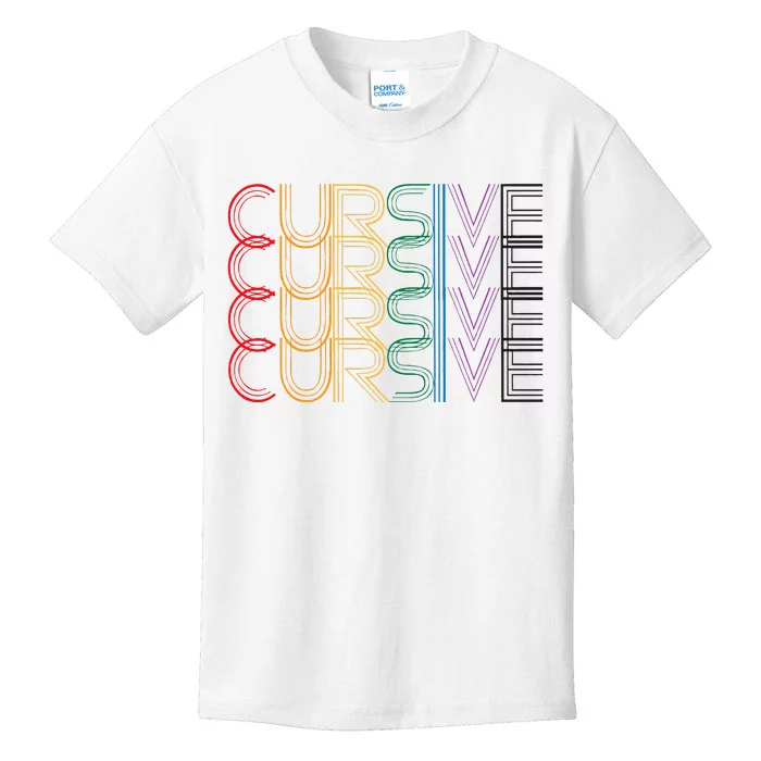 Cursive Rainbow Kids T-Shirt