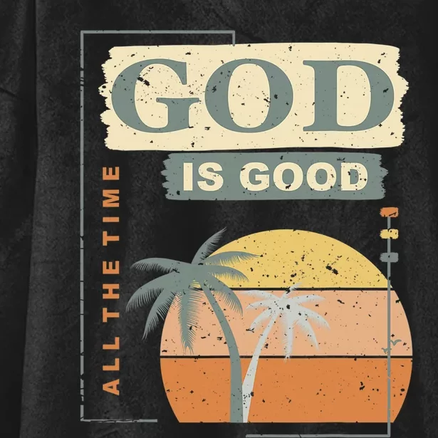 Cool Retro Christian Saying God Is Good All The Time Hooded Wearable Blanket