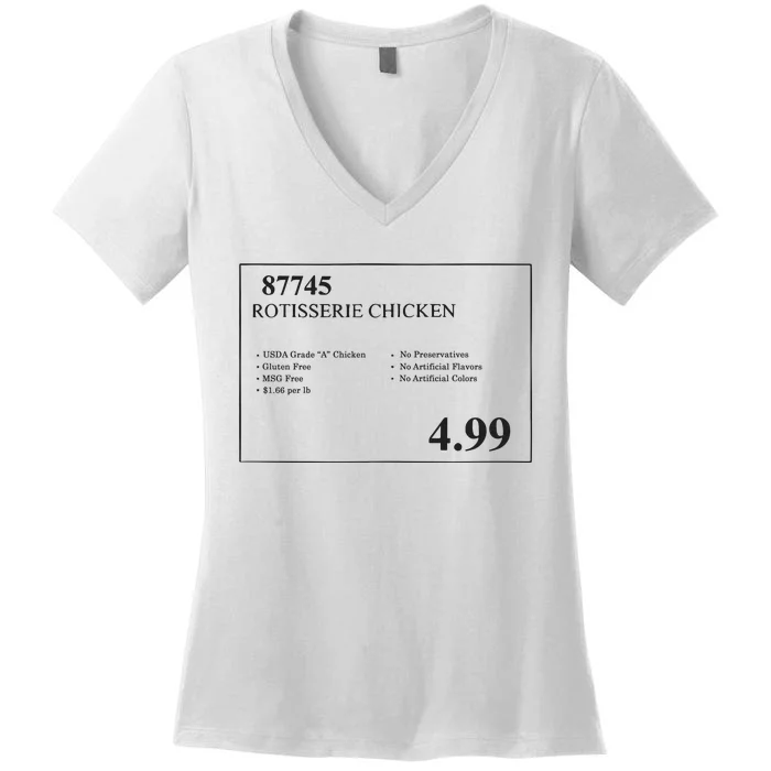 Costco Rotisserie Chicken Women's V-Neck T-Shirt