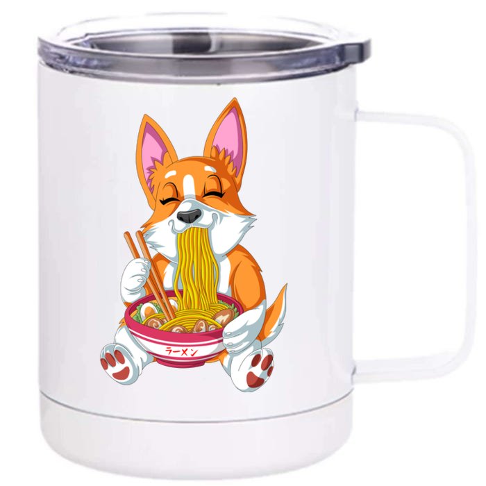 Corgi Ramen Front & Back 12oz Stainless Steel Tumbler Cup