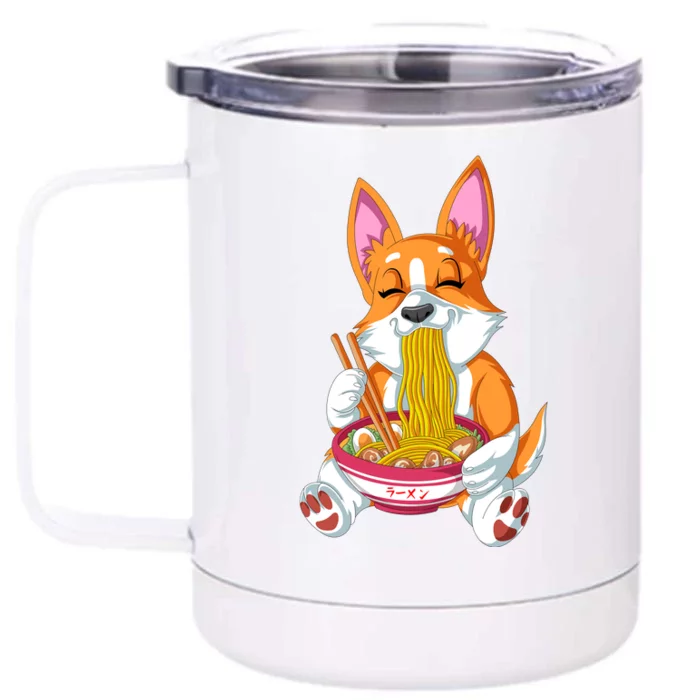 Corgi Ramen Front & Back 12oz Stainless Steel Tumbler Cup