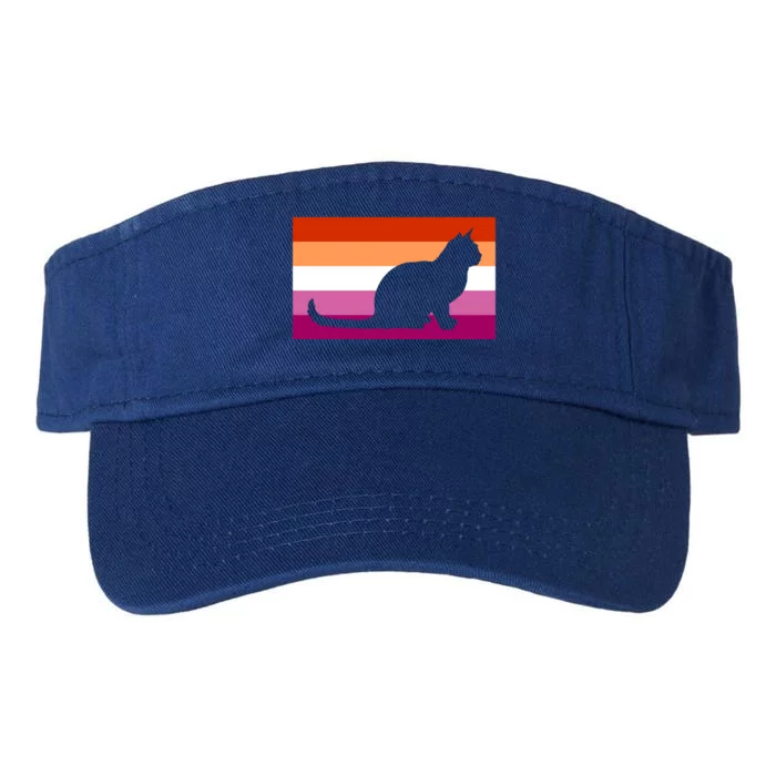 Cute Rescue Cat Love Gay Lesbian Pride Flag Aesthetic Cool Gift Valucap Bio-Washed Visor