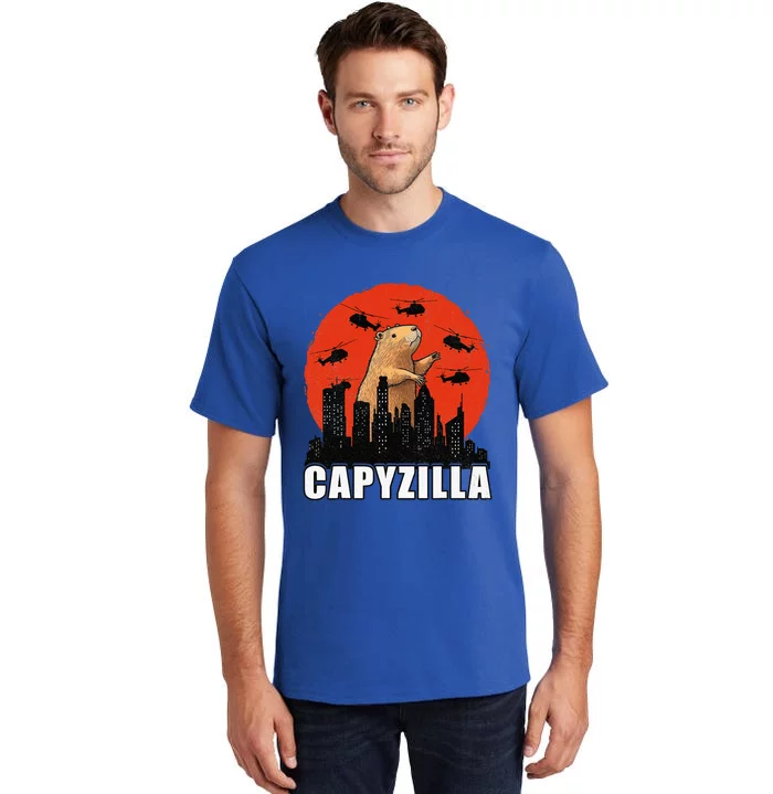 Capybara Retro Capybara Rodent Capyzilla Tall T-Shirt