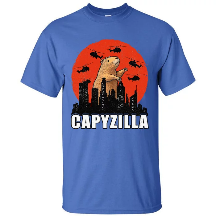 Capybara Retro Capybara Rodent Capyzilla Tall T-Shirt