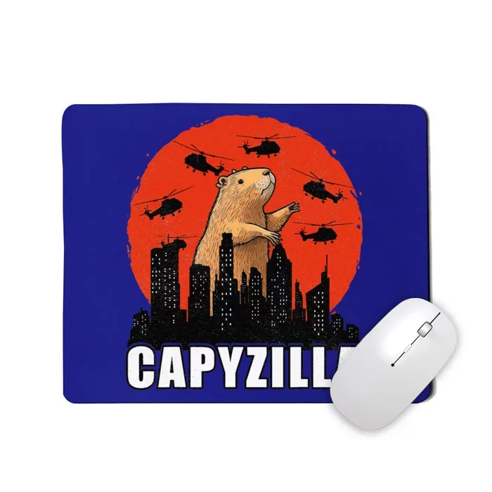 Capybara Retro Capybara Rodent Capyzilla Mousepad