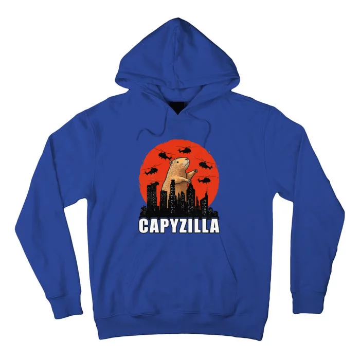 Capybara Retro Capybara Rodent Capyzilla Tall Hoodie