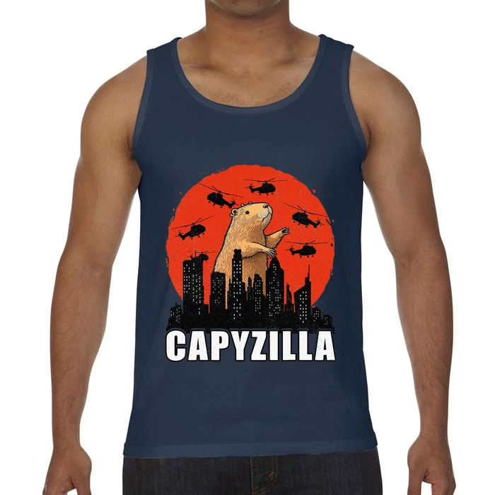 Capybara Retro Capybara Rodent Capyzilla Comfort Colors® Tank Top