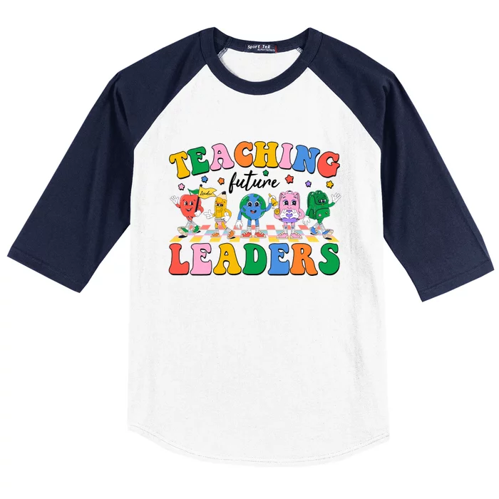 Cute Retro Cartoon Teaching Future Leaders Baseball Sleeve Shirt