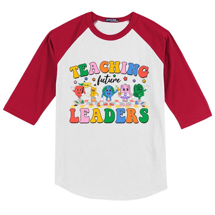 Cute Retro Cartoon Teaching Future Leaders Kids Colorblock Raglan Jersey