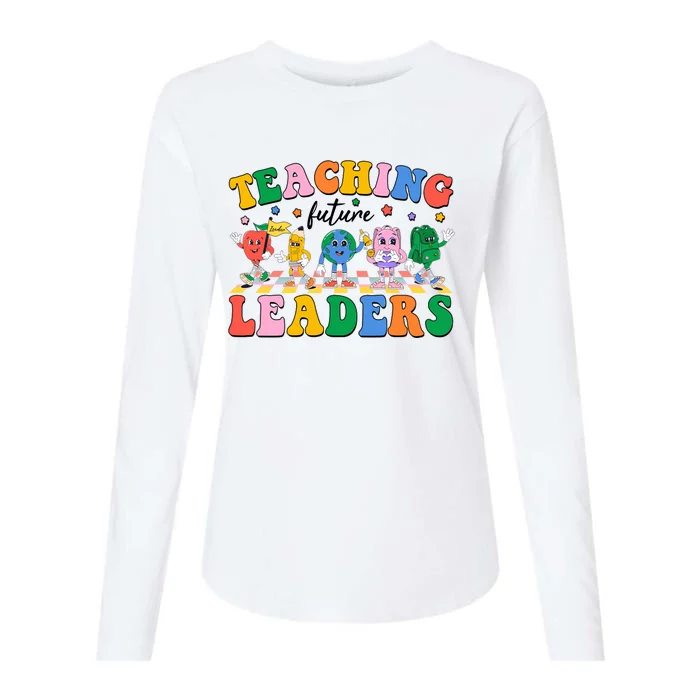 Cute Retro Cartoon Teaching Future Leaders Womens Cotton Relaxed Long Sleeve T-Shirt