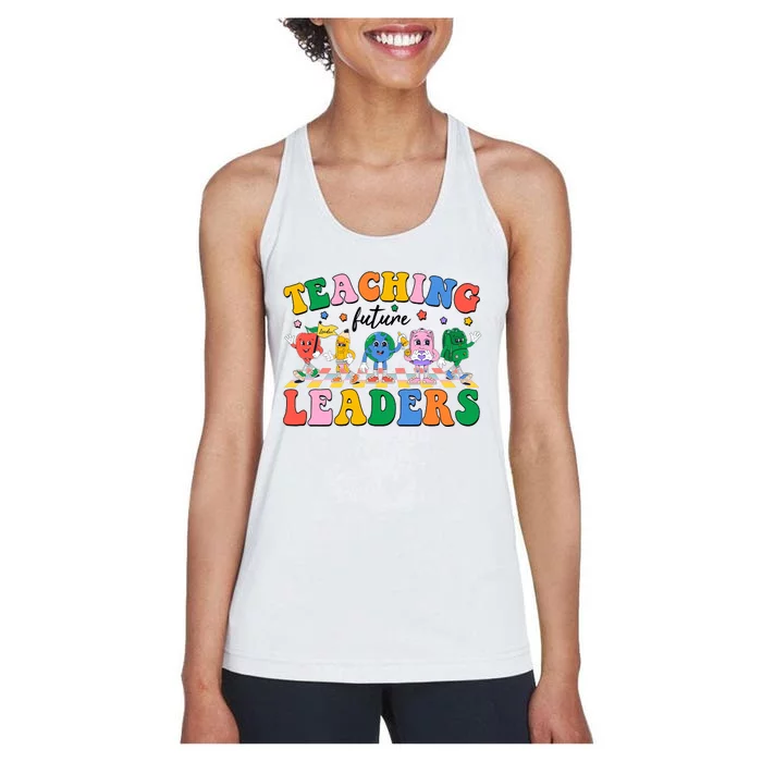 Cute Retro Cartoon Teaching Future Leaders Women's Racerback Tank